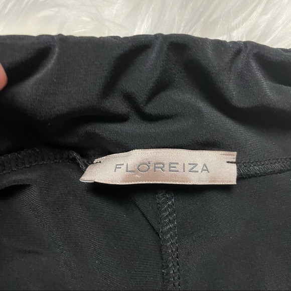 Floreiza Women’s Black Faux Leather Side Striped Lightweight Legging Size M EUC - Picture 5 of 9